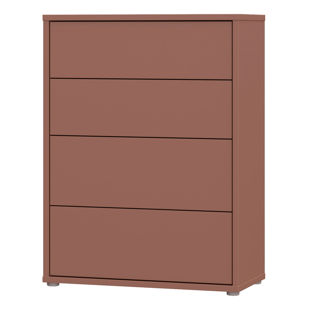 Alyson 4 Drawer Chest with Push-to-Open Drawers in Terracotta