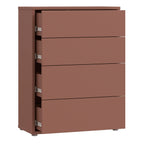 Alyson 4 Drawer Chest with Push-to-Open Drawers in Terracotta