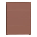 Alyson 4 Drawer Chest with Push-to-Open Drawers in Terracotta