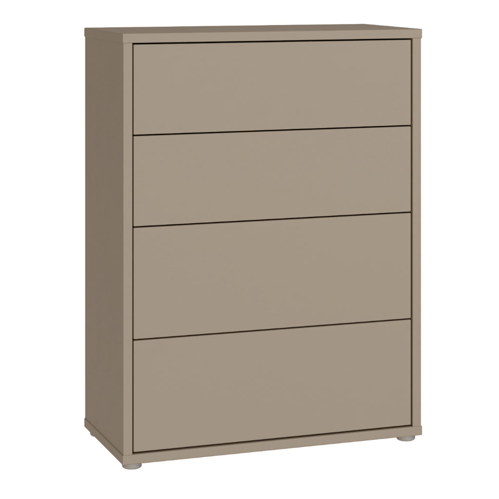 Alyson 4 Drawer Chest with Push-to-Open Drawers in Taupe