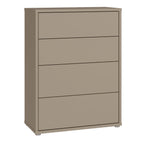 Alyson 4 Drawer Chest with Push-to-Open Drawers in Taupe