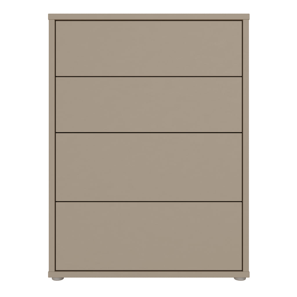 Alyson 4 Drawer Chest with Push-to-Open Drawers in Taupe