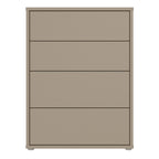 Alyson 4 Drawer Chest with Push-to-Open Drawers in Taupe