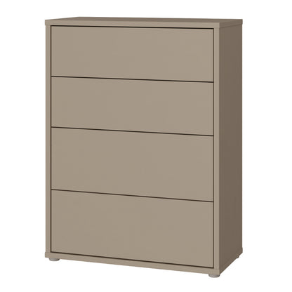 Alyson 4 Drawer Chest with Push-to-Open Drawers in Taupe