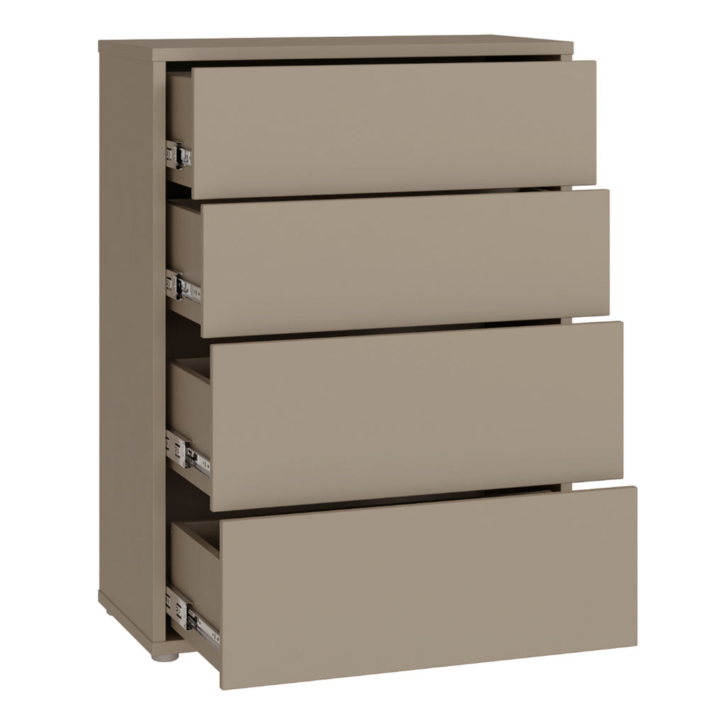 Alyson 4 Drawer Chest with Push-to-Open Drawers in Taupe