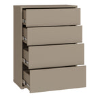 Alyson 4 Drawer Chest with Push-to-Open Drawers in Taupe