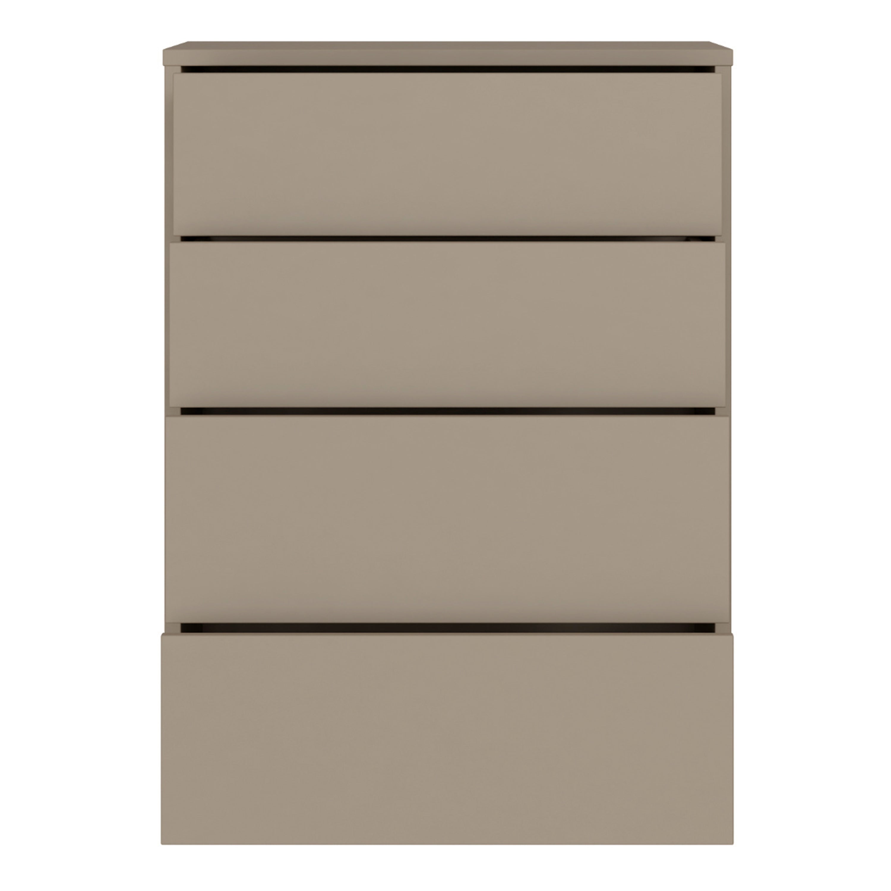Alyson 4 Drawer Chest with Push-to-Open Drawers in Taupe