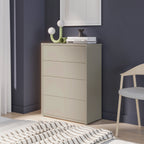 Alyson 4 Drawer Chest with Push-to-Open Drawers in Taupe