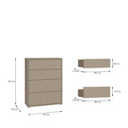Alyson 4 Drawer Chest with Push-to-Open Drawers in Taupe