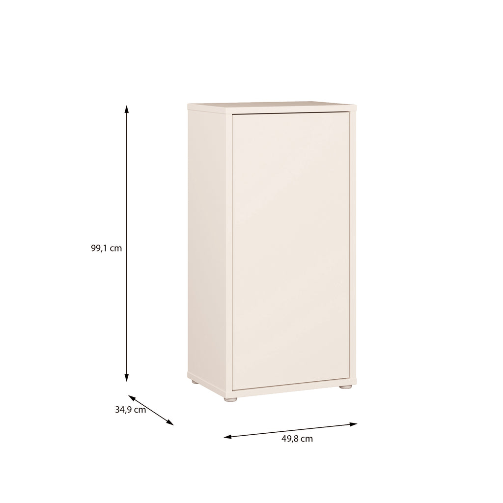 Alyson 1 Door Cupboard with Push-to-Open Door in Sand