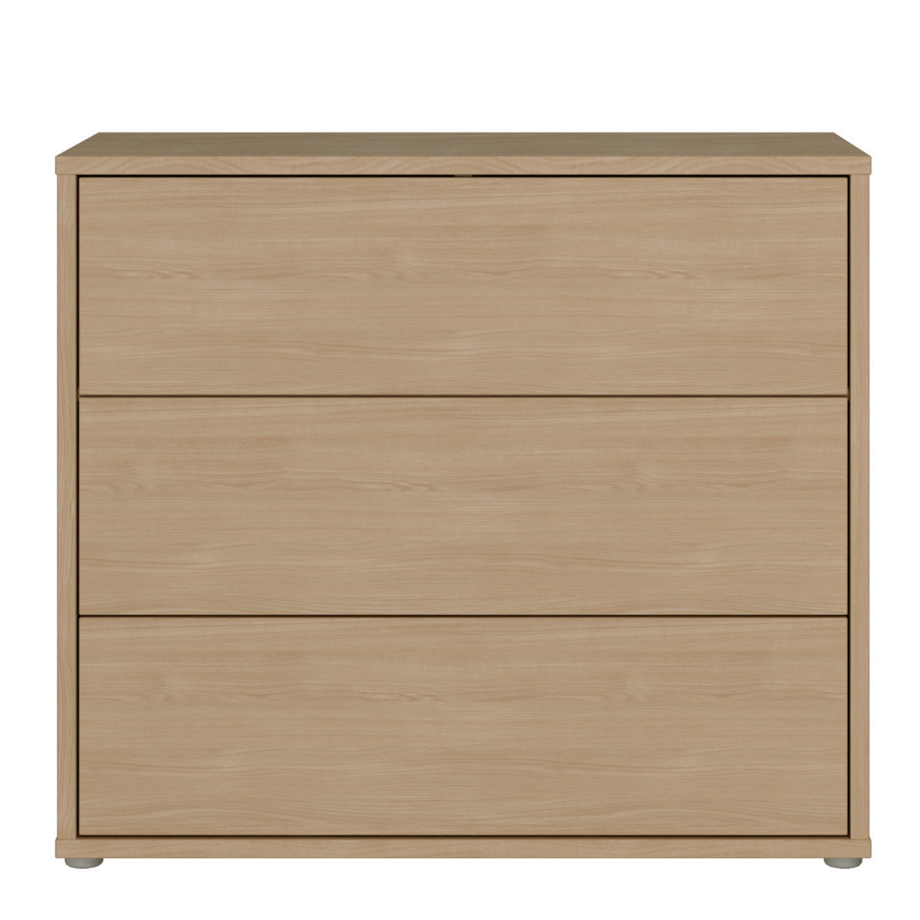 Alyson 3 Drawer Chest with Push-to-Open Drawers in Elegancia Oak