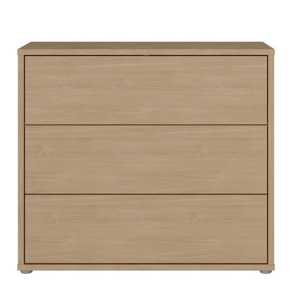 Alyson 3 Drawer Chest with Push-to-Open Drawers in Elegancia Oak