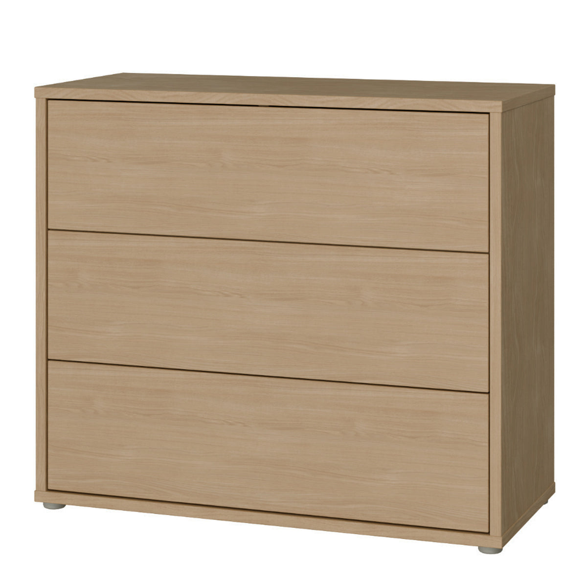 Alyson 3 Drawer Chest with Push-to-Open Drawers in Elegancia Oak