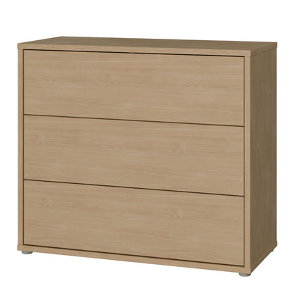 Alyson 3 Drawer Chest with Push-to-Open Drawers in Elegancia Oak