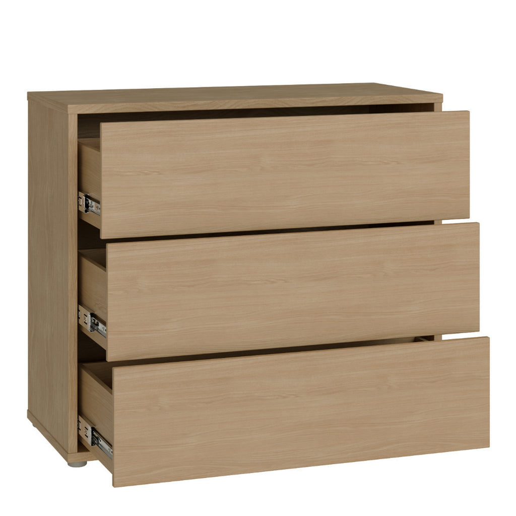 Alyson 3 Drawer Chest with Push-to-Open Drawers in Elegancia Oak