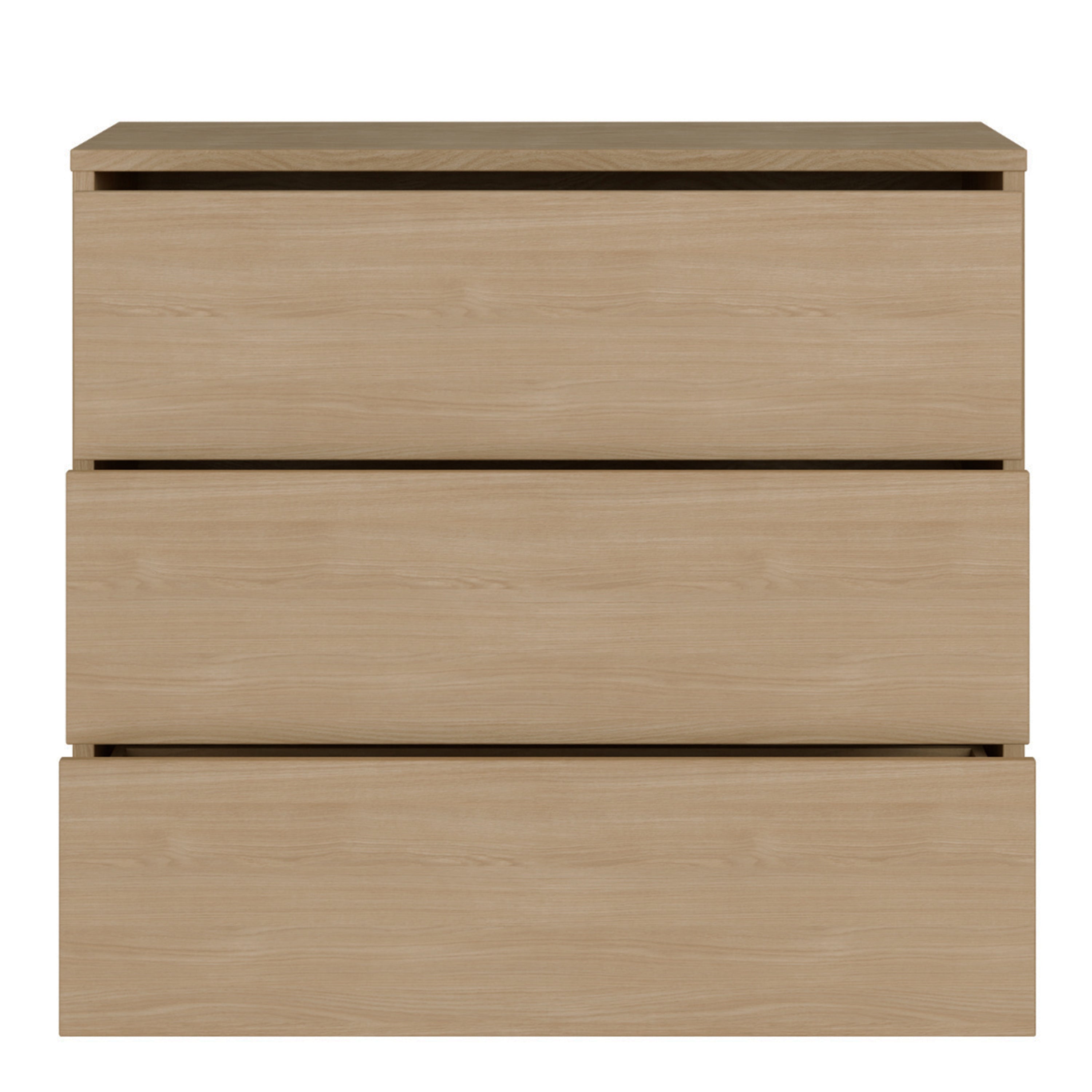 Alyson 3 Drawer Chest with Push-to-Open Drawers in Elegancia Oak