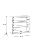 Alyson 3 Drawer Chest with Push-to-Open Drawers in Elegancia Oak