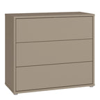 Alyson 3 Drawer Chest With Push-to-Open Drawers in Taupe