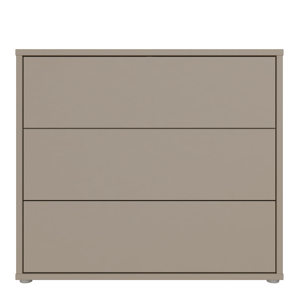 Alyson 3 Drawer Chest With Push-to-Open Drawers in Taupe