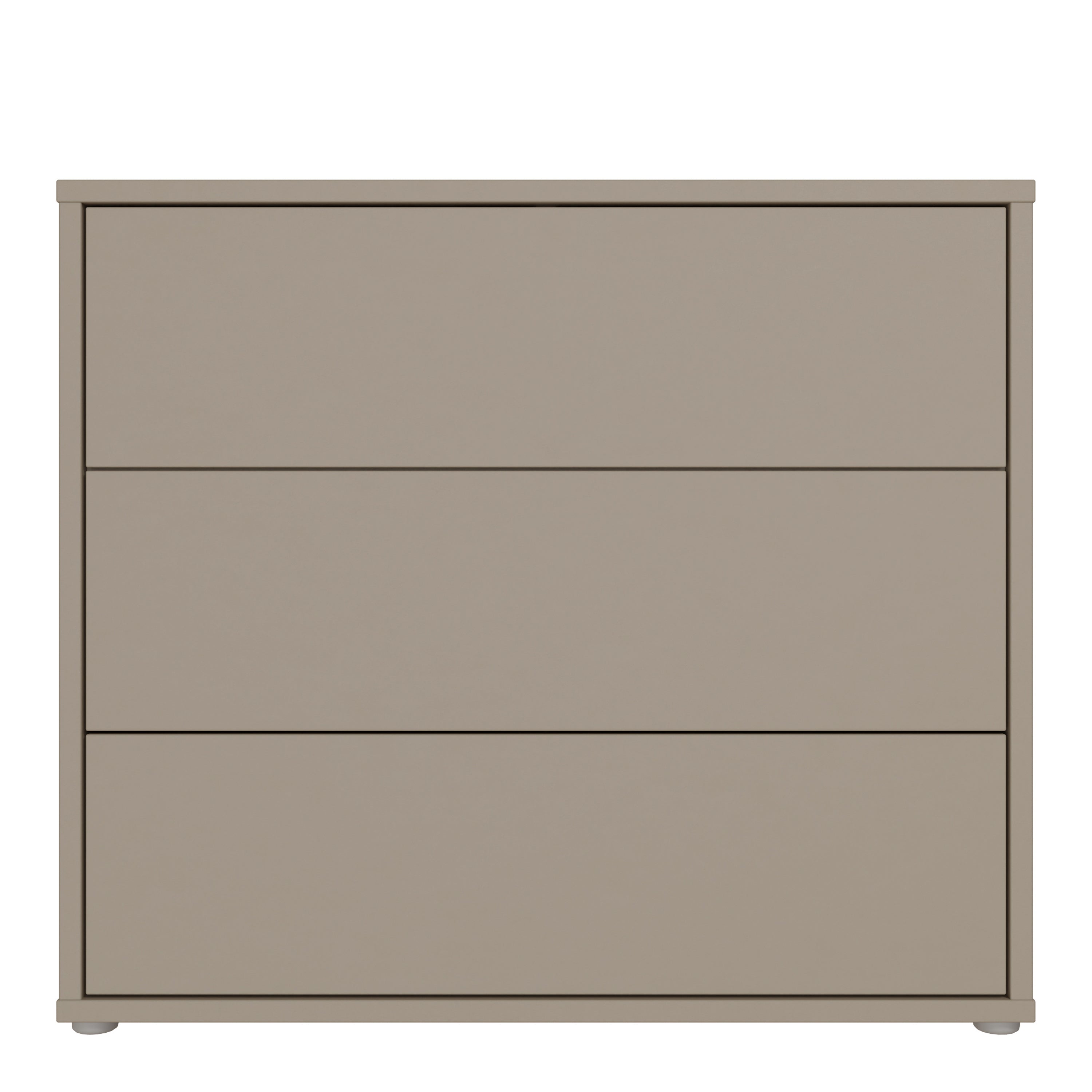 Alyson 3 Drawer Chest With Push-to-Open Drawers in Taupe