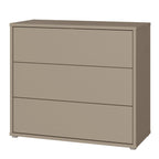 Alyson 3 Drawer Chest With Push-to-Open Drawers in Taupe