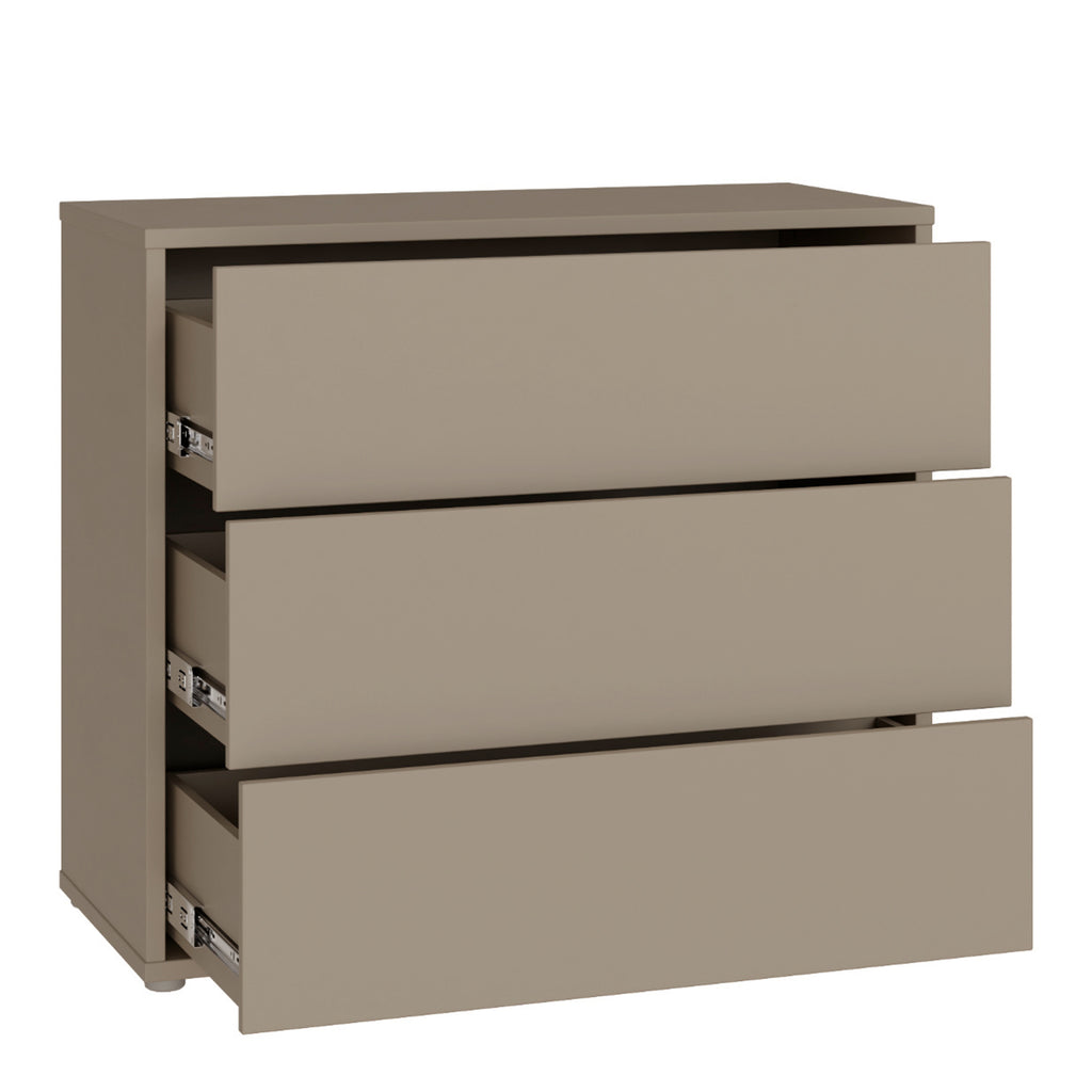Alyson 3 Drawer Chest With Push-to-Open Drawers in Taupe