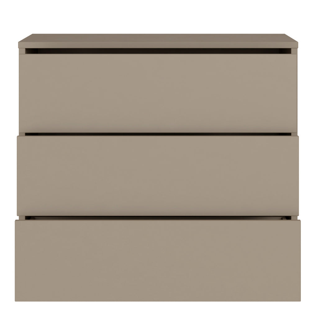 Alyson 3 Drawer Chest With Push-to-Open Drawers in Taupe
