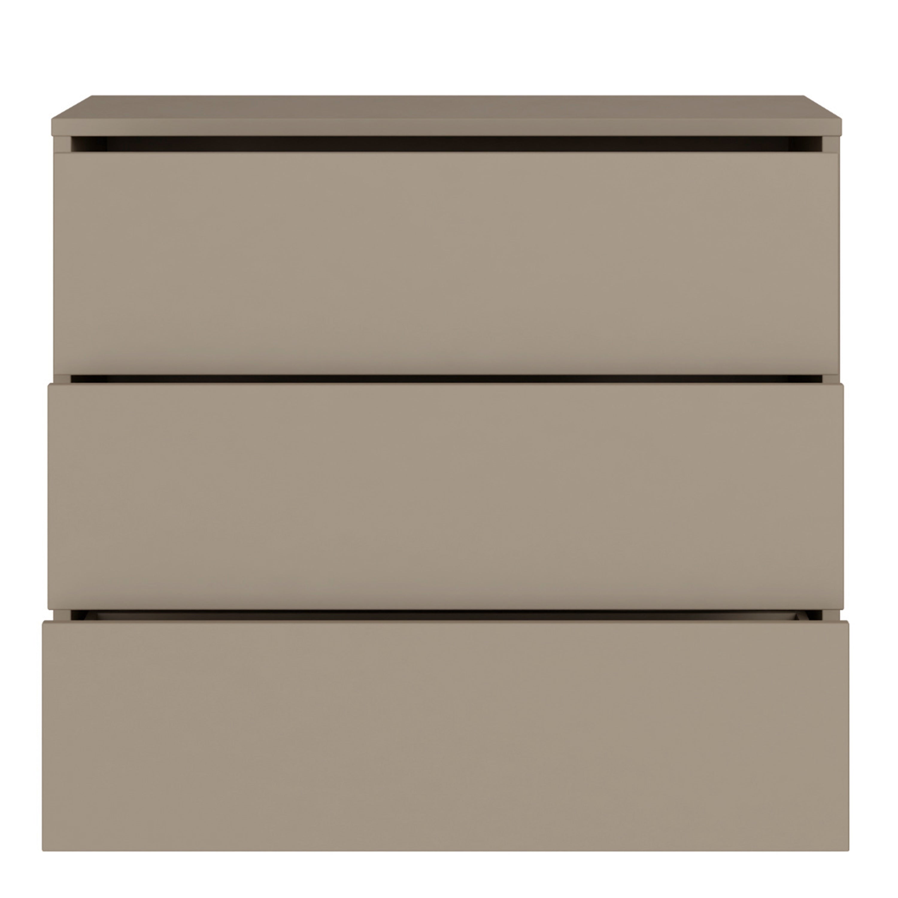 Alyson 3 Drawer Chest With Push-to-Open Drawers in Taupe