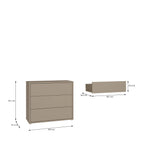 Alyson 3 Drawer Chest With Push-to-Open Drawers in Taupe