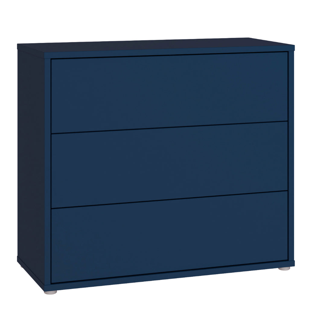 Alyson 3 Drawer Chest with Push-to-Open Drawers in Night Blue