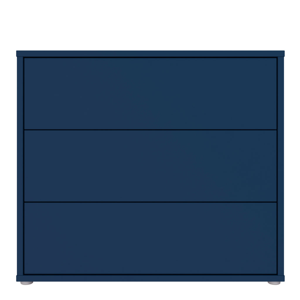 Alyson 3 Drawer Chest with Push-to-Open Drawers in Night Blue