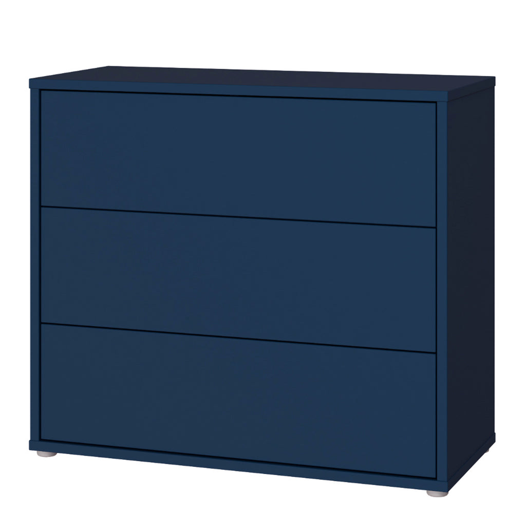 Alyson 3 Drawer Chest with Push-to-Open Drawers in Night Blue