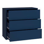 Alyson 3 Drawer Chest with Push-to-Open Drawers in Night Blue