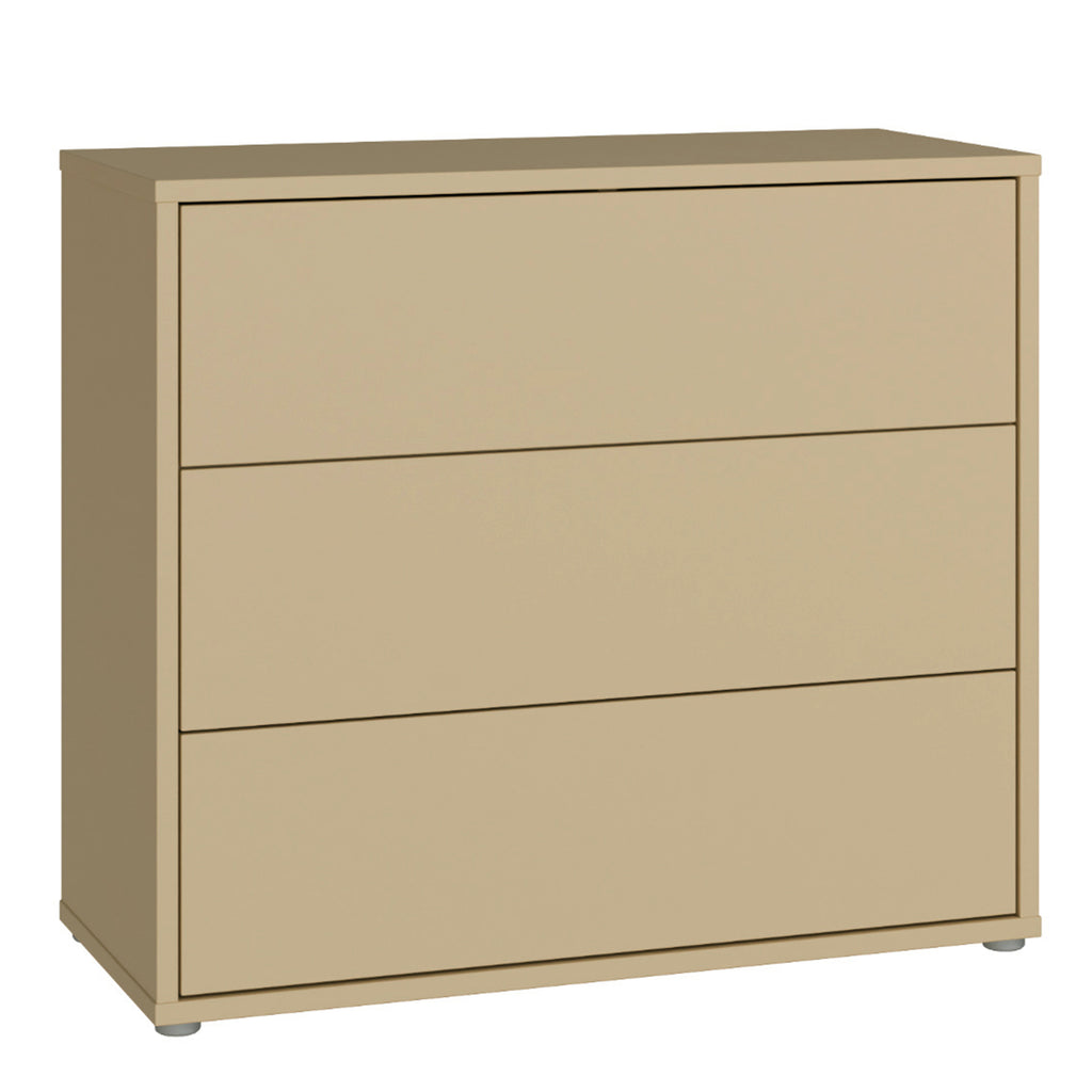 Alyson 3 Drawer Chest with Push-to-Open Drawers in Butter Yellow