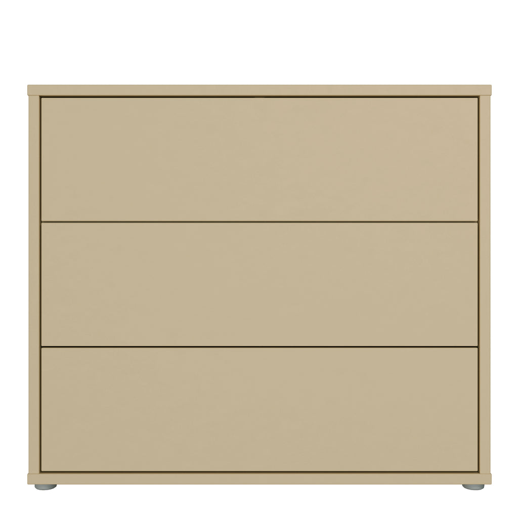 Alyson 3 Drawer Chest with Push-to-Open Drawers in Butter Yellow