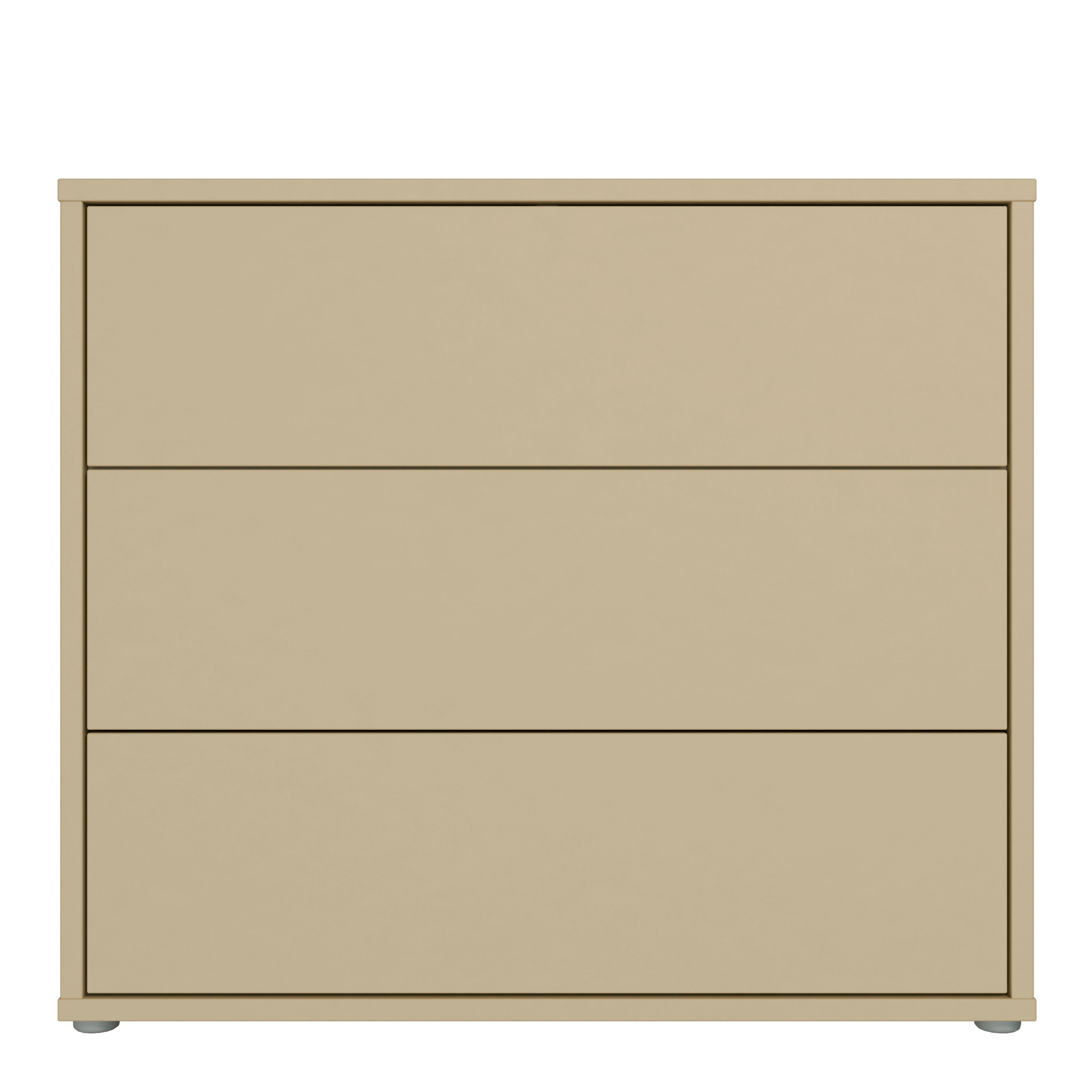 Alyson 3 Drawer Chest with Push-to-Open Drawers in Butter Yellow