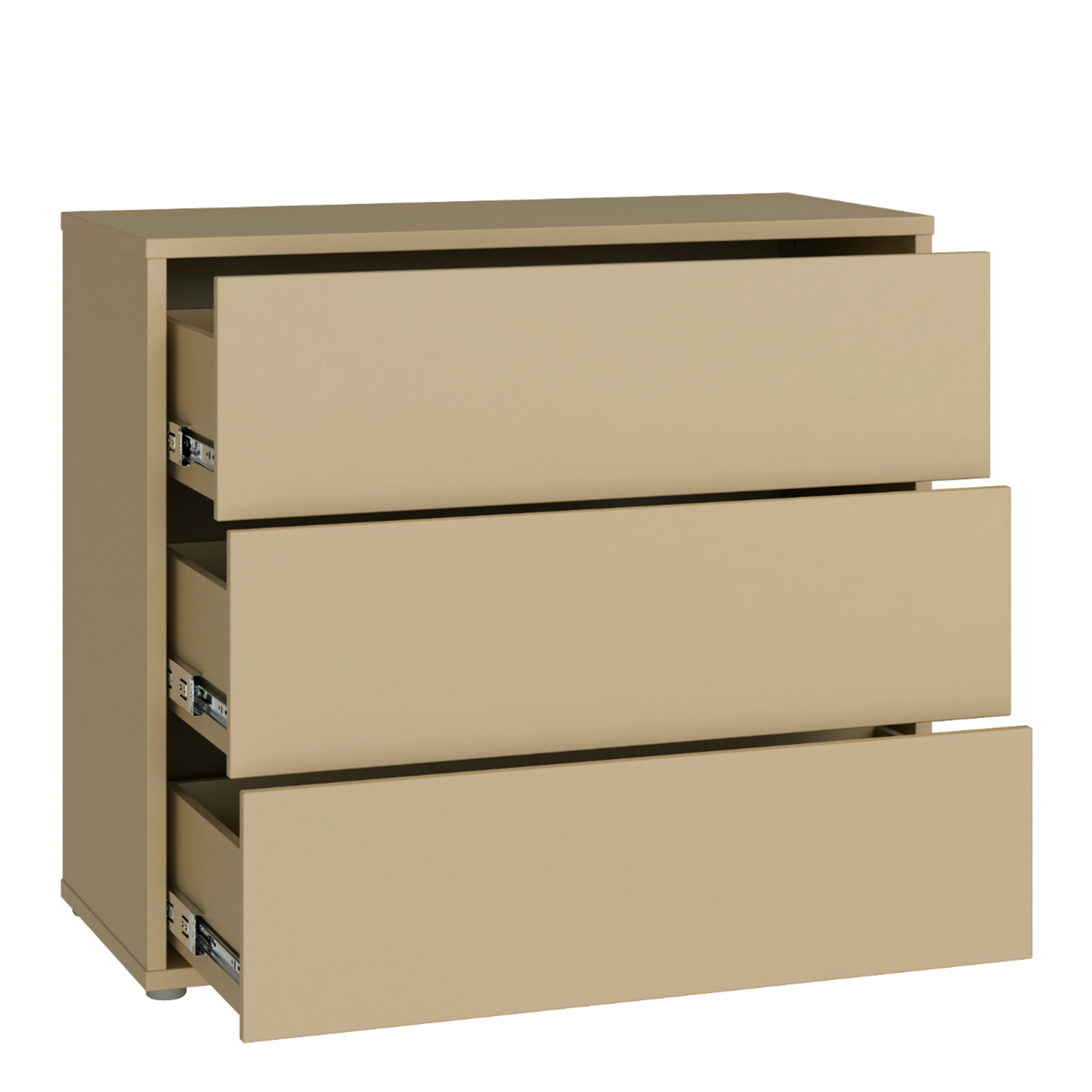 Alyson 3 Drawer Chest with Push-to-Open Drawers in Butter Yellow
