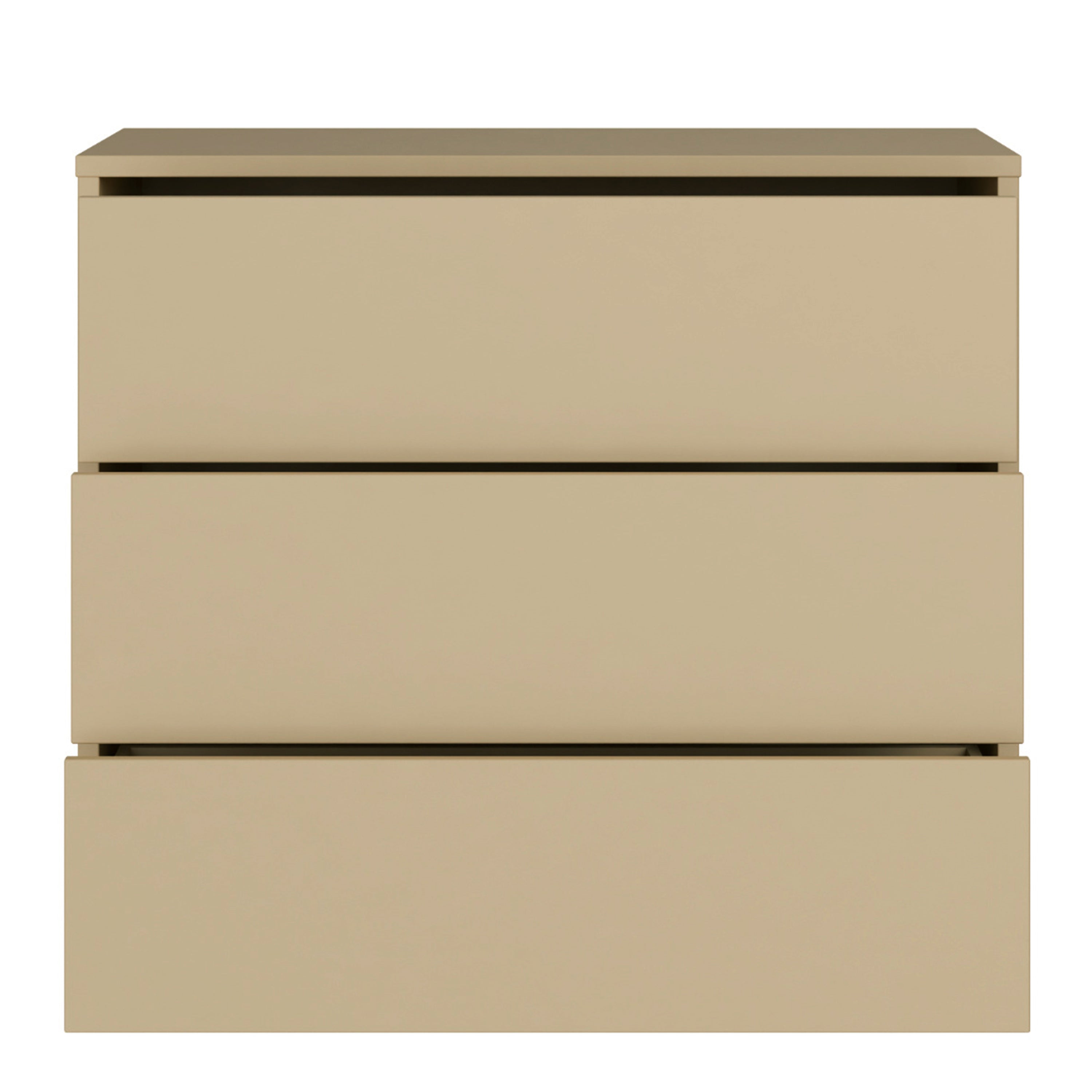 Alyson 3 Drawer Chest with Push-to-Open Drawers in Butter Yellow