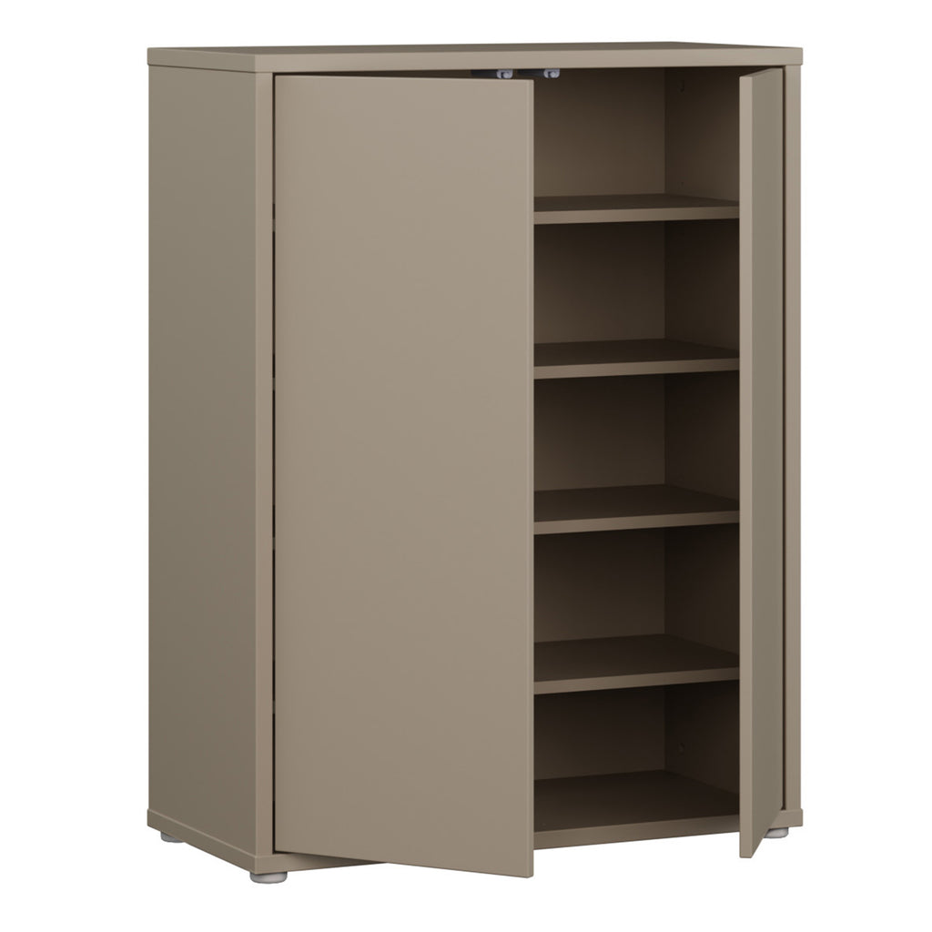 Alyson Shoe Cabinet with 2 Doors Push-to-Open in Taupe