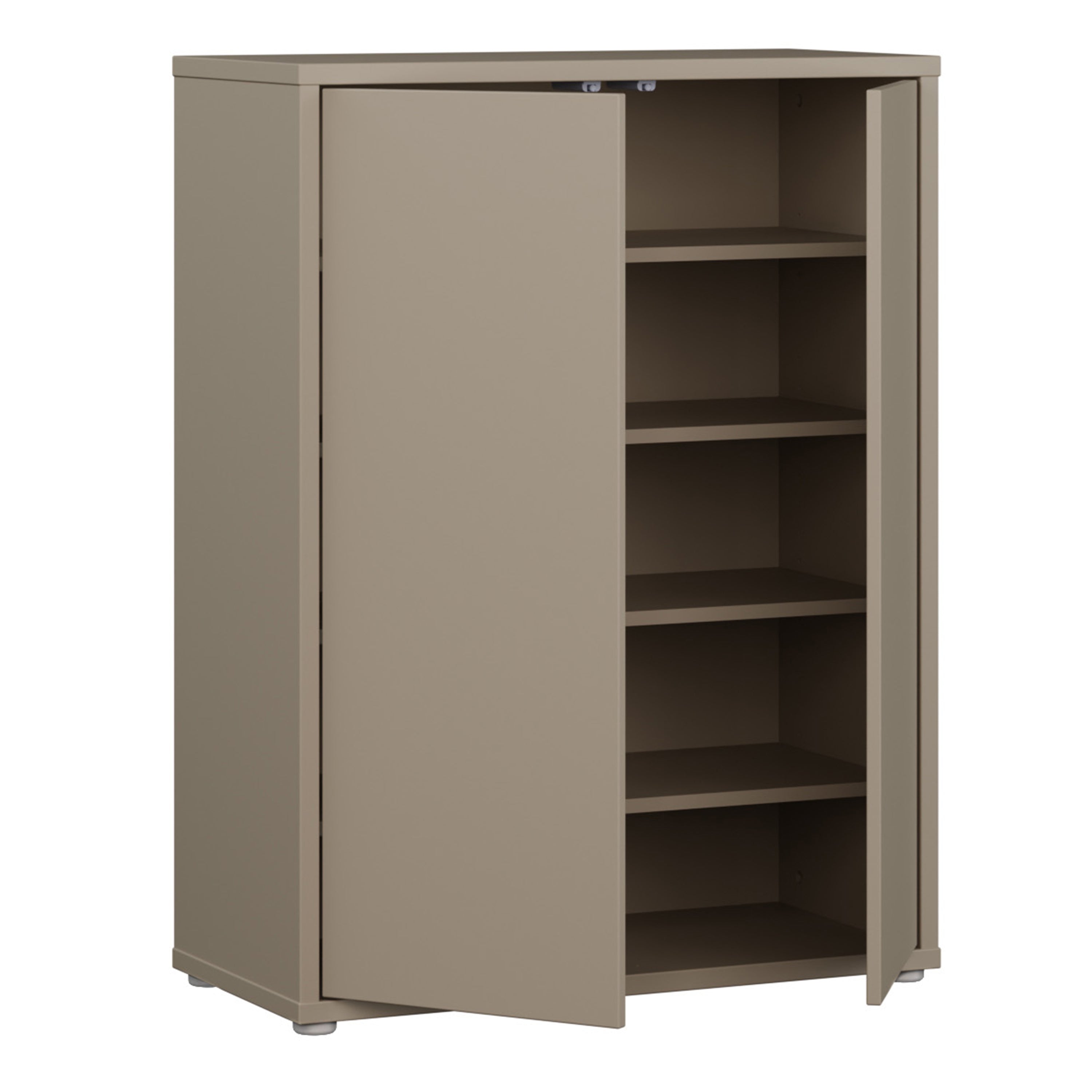 Alyson Shoe Cabinet with 2 Doors Push-to-Open in Taupe