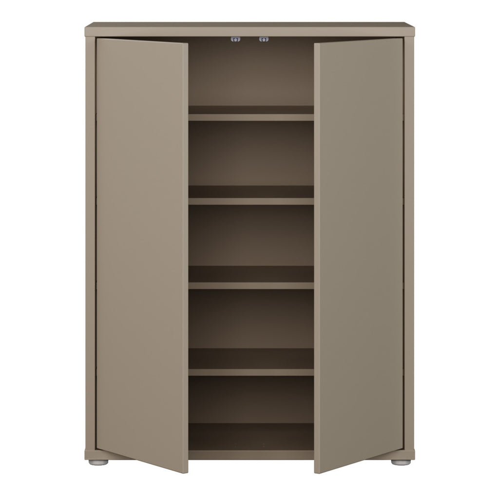 Alyson Shoe Cabinet with 2 Doors Push-to-Open in Taupe