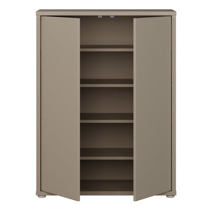 Alyson Shoe Cabinet with 2 Doors Push-to-Open in Taupe