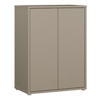 Alyson Tall 2 Door Cupboard with Push-to-Open Doors in Taupe