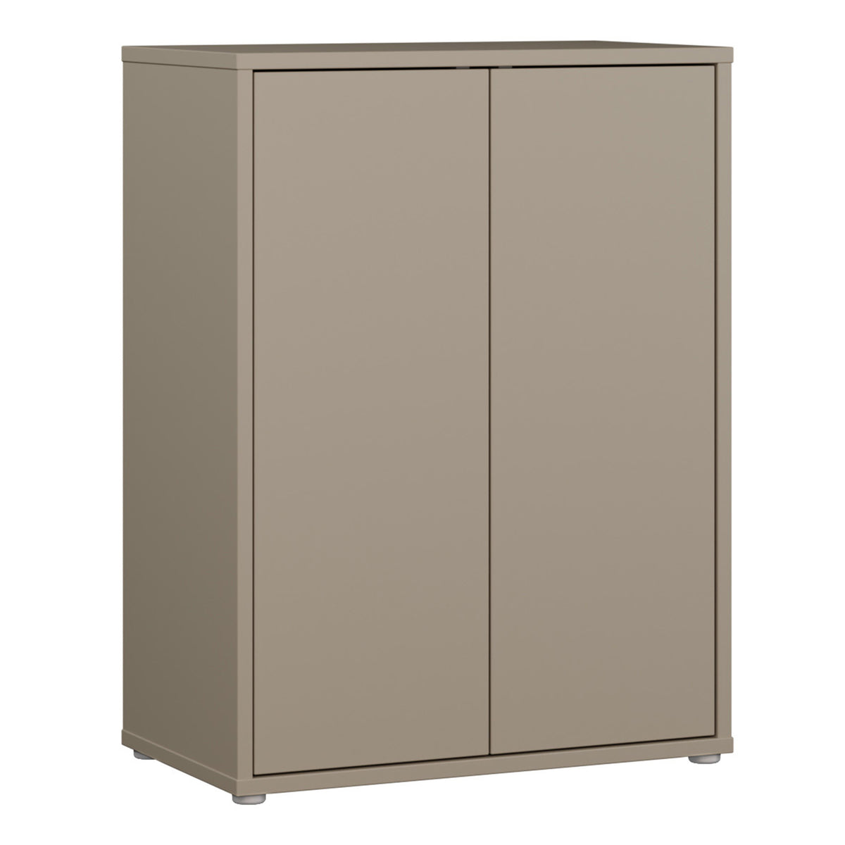 Alyson Tall 2 Door Cupboard with Push-to-Open Doors in Taupe