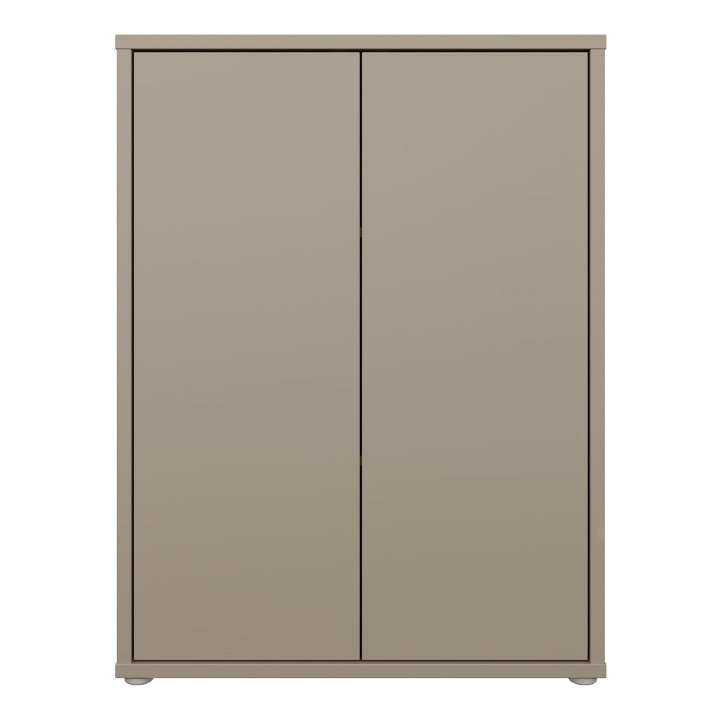 Alyson Tall 2 Door Cupboard with Push-to-Open Doors in Taupe