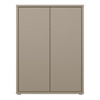 Alyson Tall 2 Door Cupboard with Push-to-Open Doors in Taupe