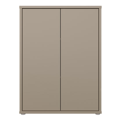 Alyson Tall 2 Door Cupboard with Push-to-Open Doors in Taupe