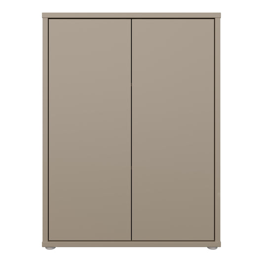 Alyson Tall 2 Door Cupboard with Push-to-Open Doors in Taupe