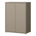 Alyson Tall 2 Door Cupboard with Push-to-Open Doors in Taupe