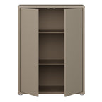 Alyson Tall 2 Door Cupboard with Push-to-Open Doors in Taupe